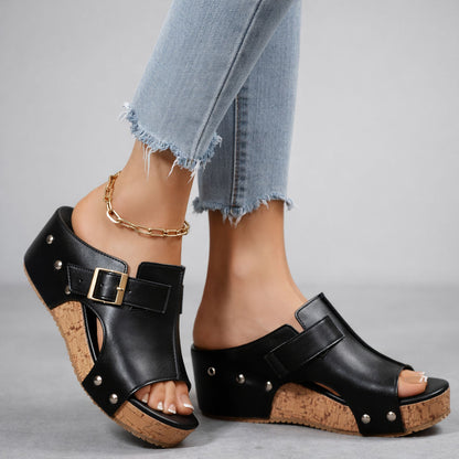 CASSIA™ | Sandalias de Plataforma de Piel