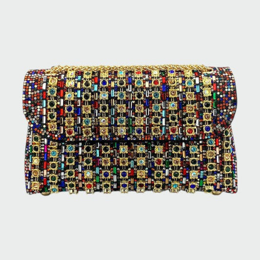 Laviera - Chic Chain Colored Diamond Shoulder Bag