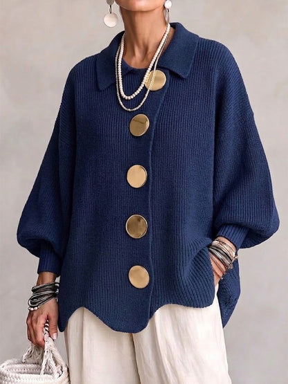 Beatrice | Oversized cardigan with gold buttons