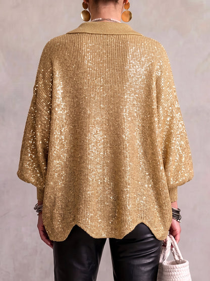 Beatrice | Oversized cardigan with gold buttons