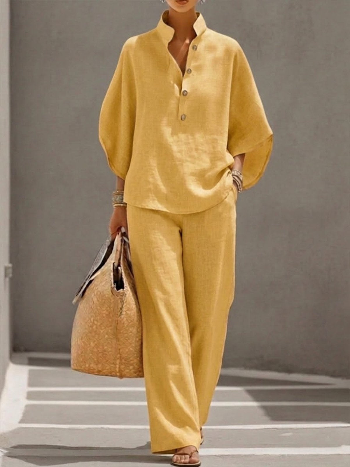 Louisa | Two-piece cotton and linen set