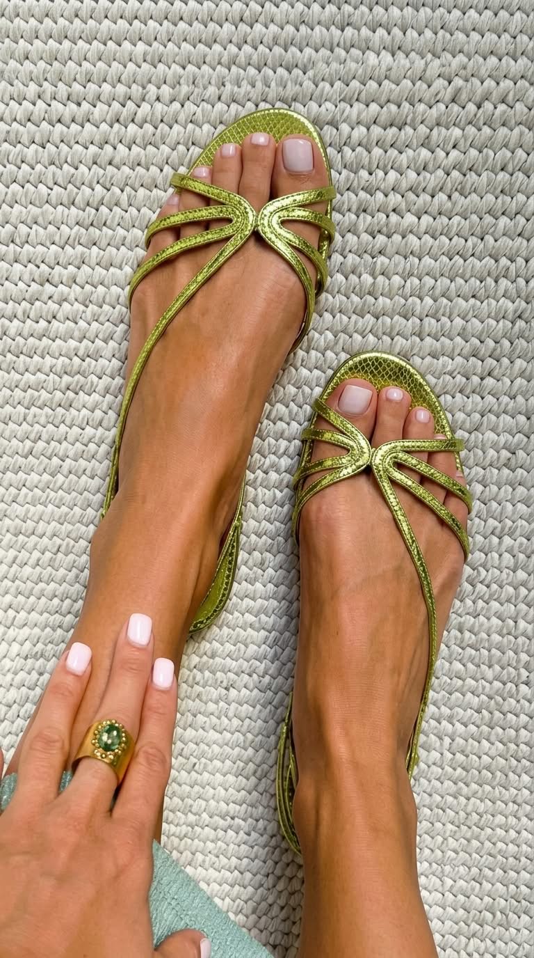 Damskie złote eleganckie sandały – Anna Marie